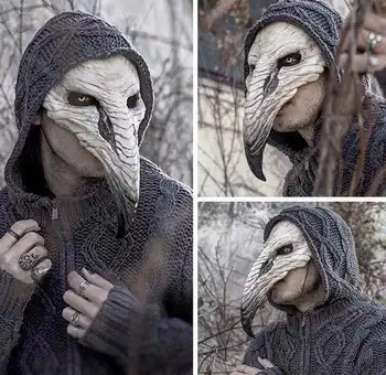 

Halloween Plague Beak Mask Punk Steam European Black Death Doctor Plague Mask