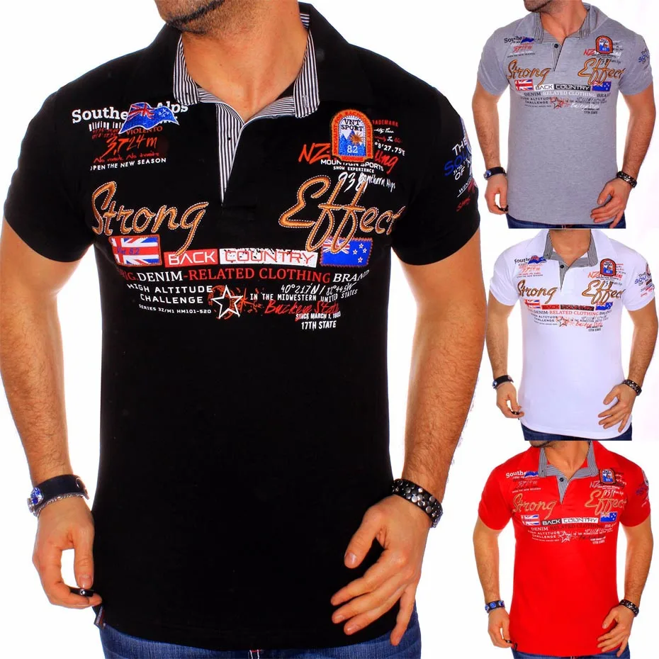 ZOGAA Polo de algodón de hombre Camisa Casual de marca de manga corta Camiseta Polo de ropa impresa Slim Homme Camisa de talla grande 3XL