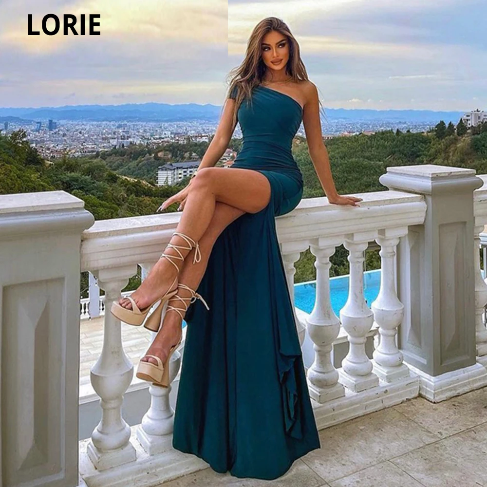 

LORIE 2022 Зеленые Вечерние платья с одним открытым плечом и высоким разрезом новые платья для вечеринок модные сексуальные официальные платья для вечеринки