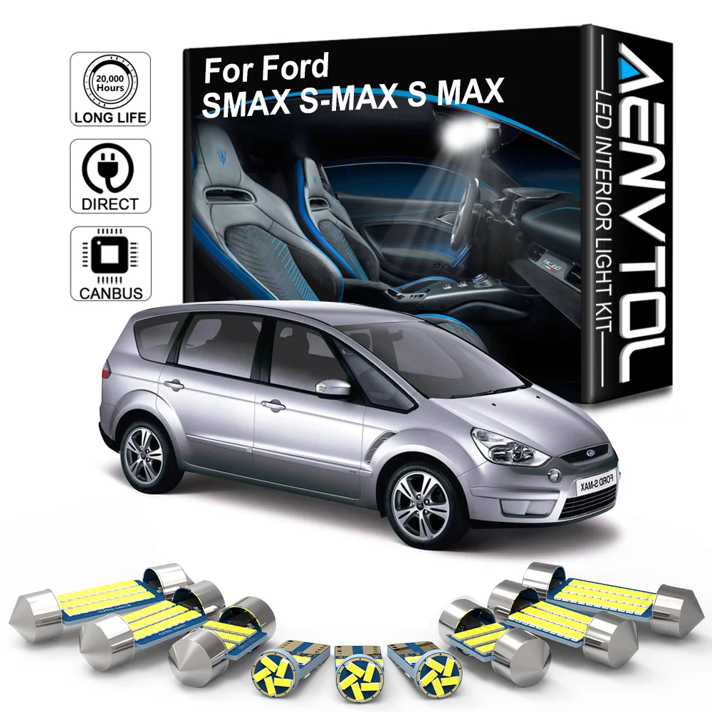 AENVTOL Auto Interior LED Lights Canbus For Ford SMAX WA6 S-MAX S MAX 2006 2007 2008 2009 2016 2020 2021 Accessories Kit | Автомобили и