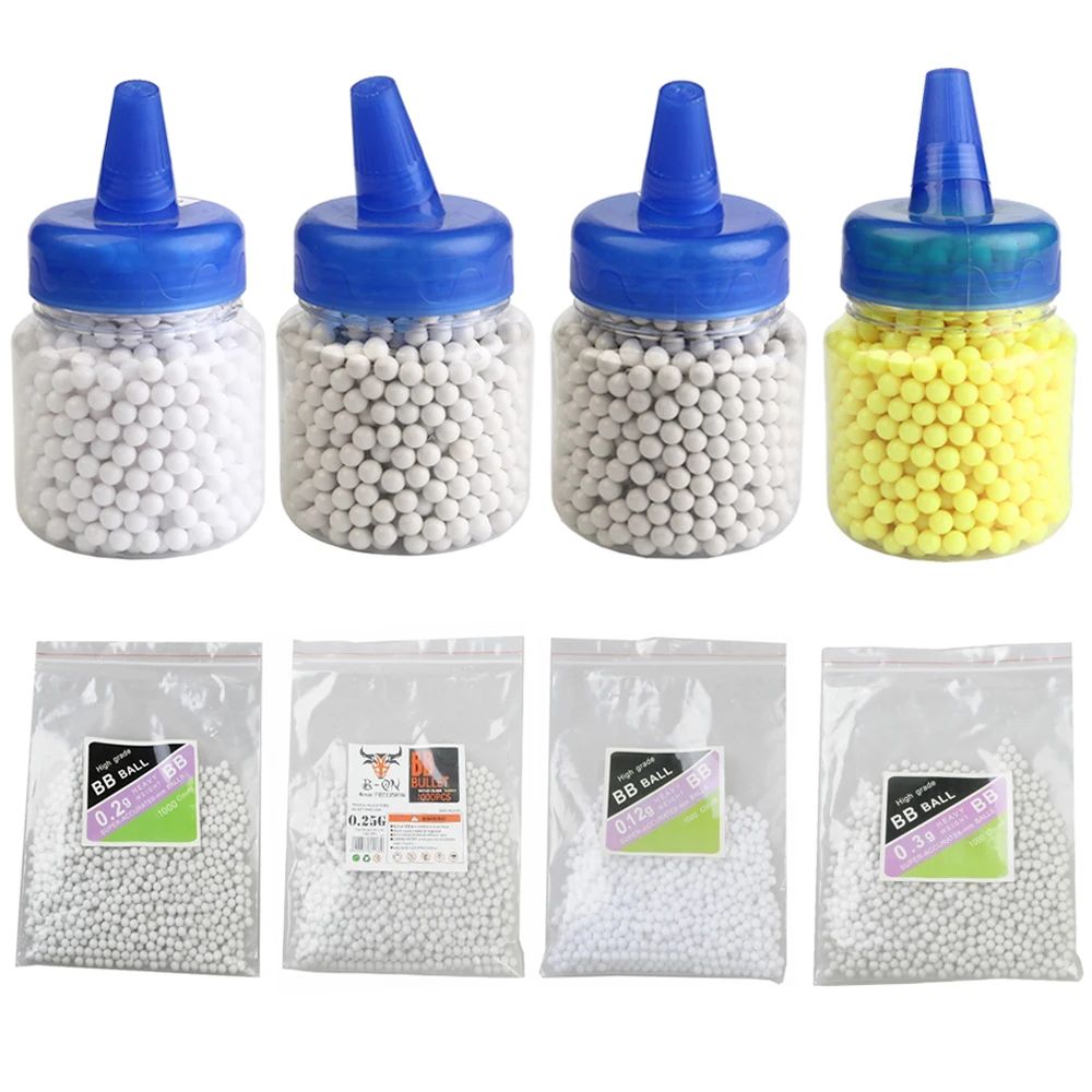 

1000Pcs Shooting Airsoft Gun Plastic BB Bullet Balls Hunting Rifle Gun Strike Ball Hunting Ammo 0.12g 0.2g 0.25g 0.3g BB Balls