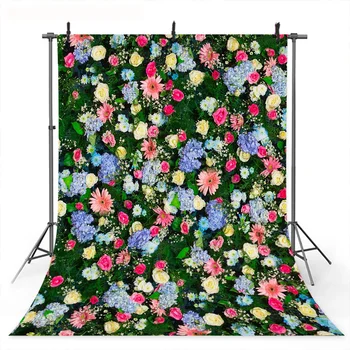 

Spring Colorful Flowers Background for Photo Studio Wedding Bridal Shower Backdrop Valentine's Day Backdrop Photobooth Props