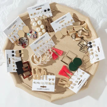 

BFH Vintage Tassel Acrylic Earrings For Women Bohemian Earrings Set Big Dangle Drop Earring 2020 Brincos Female Fashion Jewelry