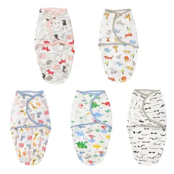 

Baby Soft Cotton Receiving Blanket Adjustable Infant Swaddle Wrap Newborn Cute Printing Sleepsack