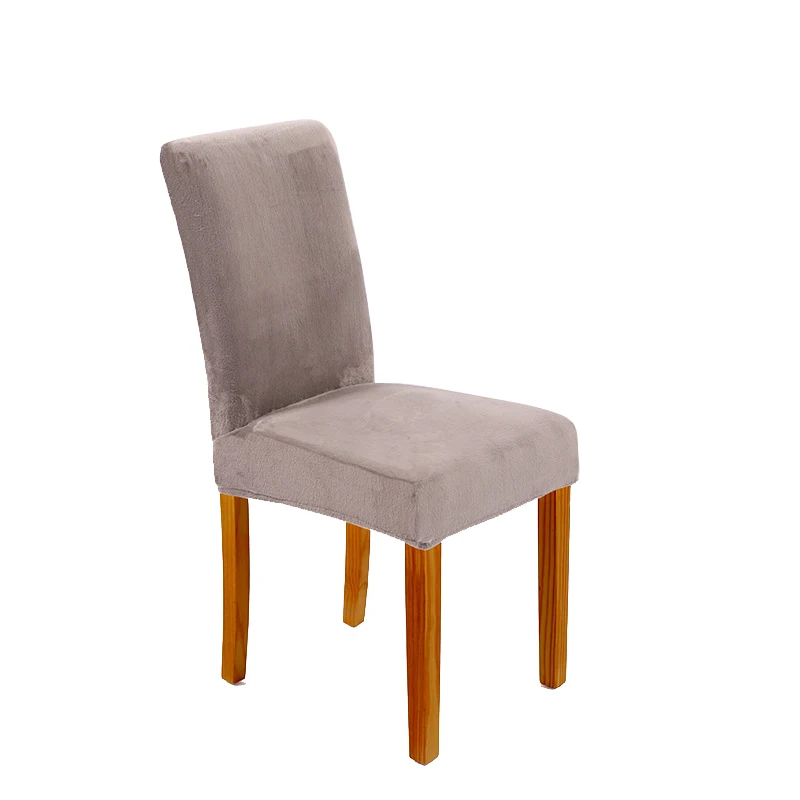 

Thicken Removable Stretch Chair Cover Solid color plush fabric Elastic Chair Covering for Weddings Banquet Hotel Chair Covers