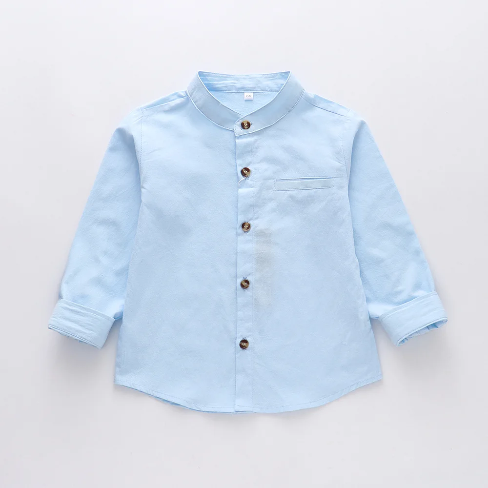 Новинка года; Стильная однотонная Детская рубашка из чистого хлопка; Повседневная рубашка для малышей; топы в западном стиле; 90-160 см