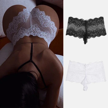 

Lace Lingerie Briefs Panties Breathable Underwear Thong G- String Sexy High Waist Sexy Fun Lace Women Big Size 5xl