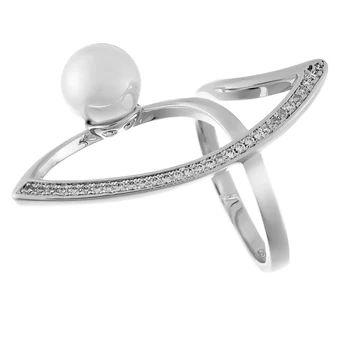 

Кольцо из серебра с жемчугом и фианитами R01307