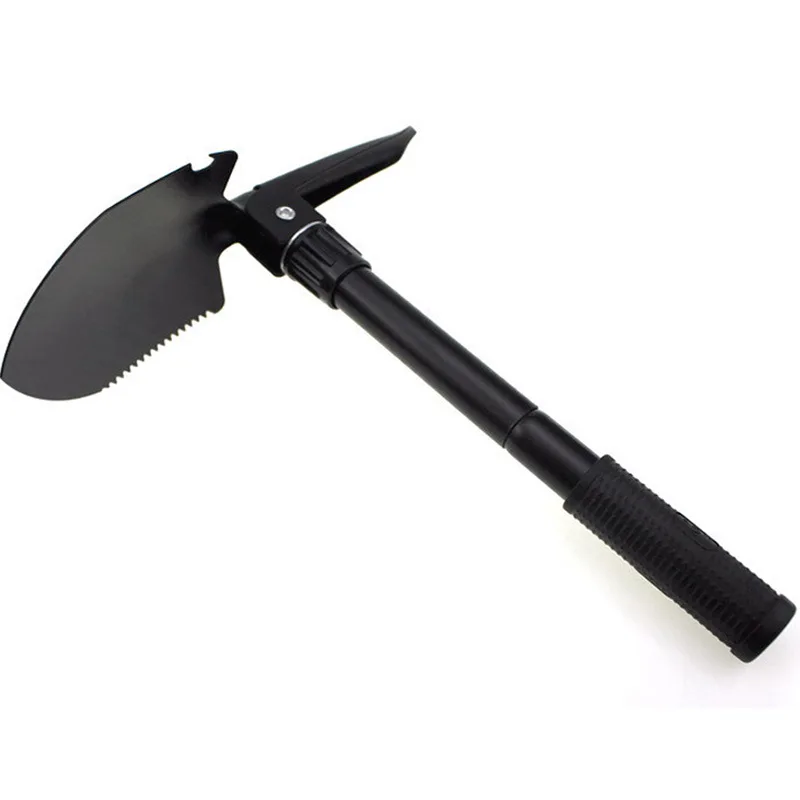 

4 IN 1 Outdoor Shovels with Bottle Opener Saw compass Carrying Pouch Stainless Steel Spade for Camping Hiking Backpacking