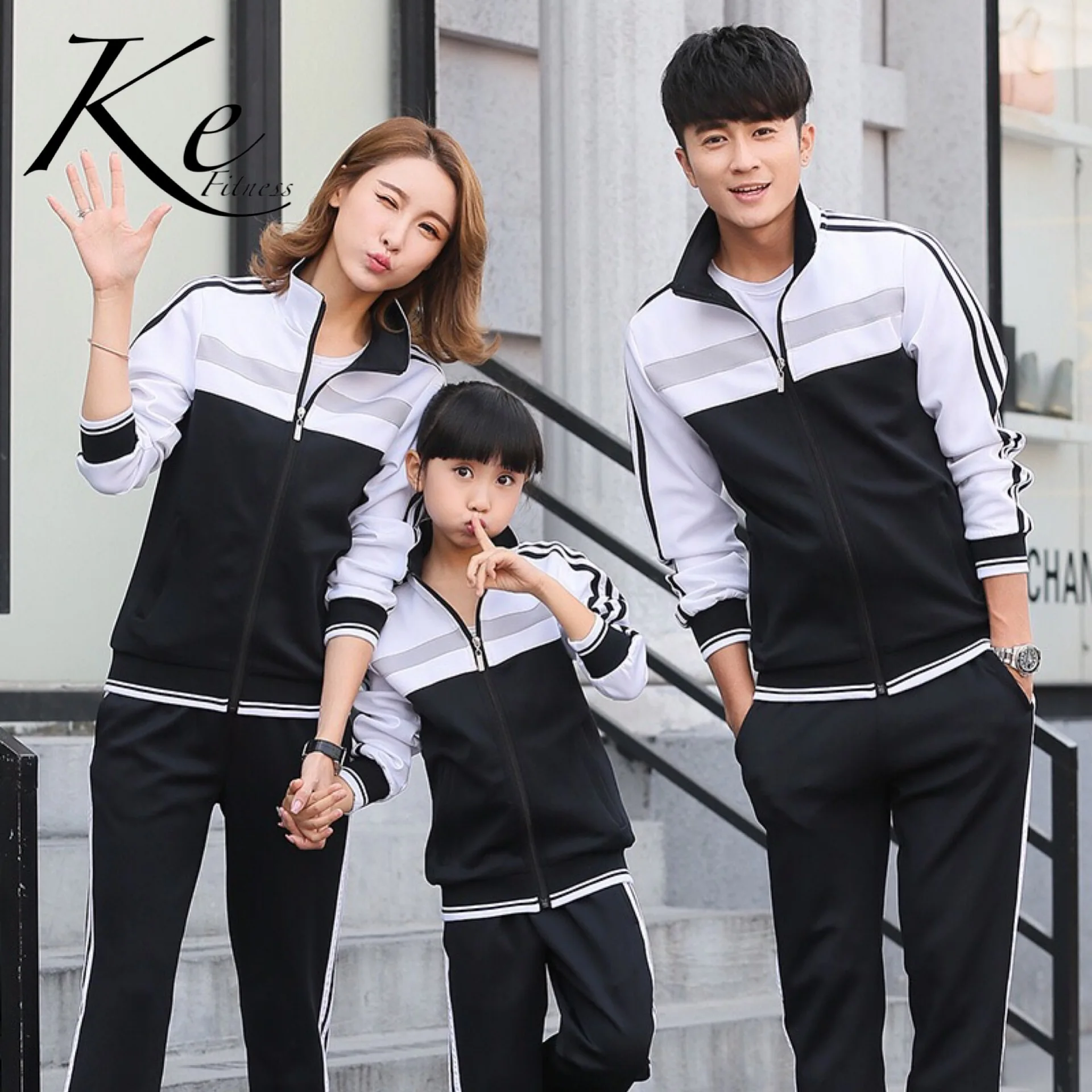 KE/ спортивный комплект для пары, большие размеры X, L, M, XL 2XL 3XL 4XL 5XL, семейный осенний спортивный костюм для мужчин и женщин, зимняя спортивная одежда