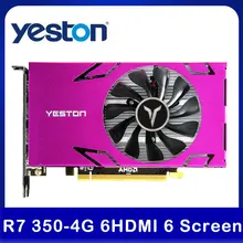 Yeston R7 350-4G 6HDMI 6 Bildschirm Grafikkarte Unterstützung Split Screen 4GB Speicher/GDDR5/128Bit 4500MHz VGA + HDMI + DVI-D PC Video Karte