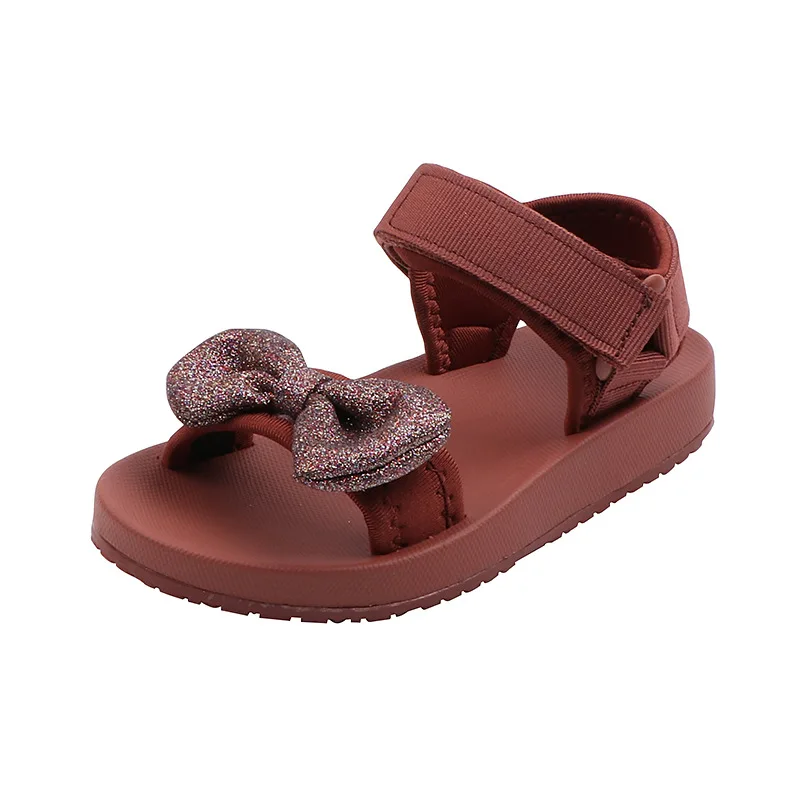 Children's sandals 2021 new fashion summer children's shoes baby soft bottom bow net red primary school princess |