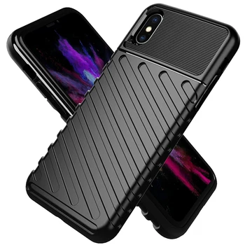 

50pcs/lot For iPhone 7 Plus 8 Plus Armor Tough Rugged Thunder Series Shockproof TPU Back Case For iPhone XS Max XR