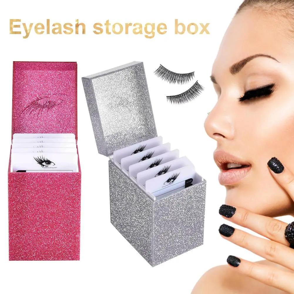 5-layer acrylic eyelash storage box makeup display container eyelash curler box grafting eyelashes box expansion tool pink gold