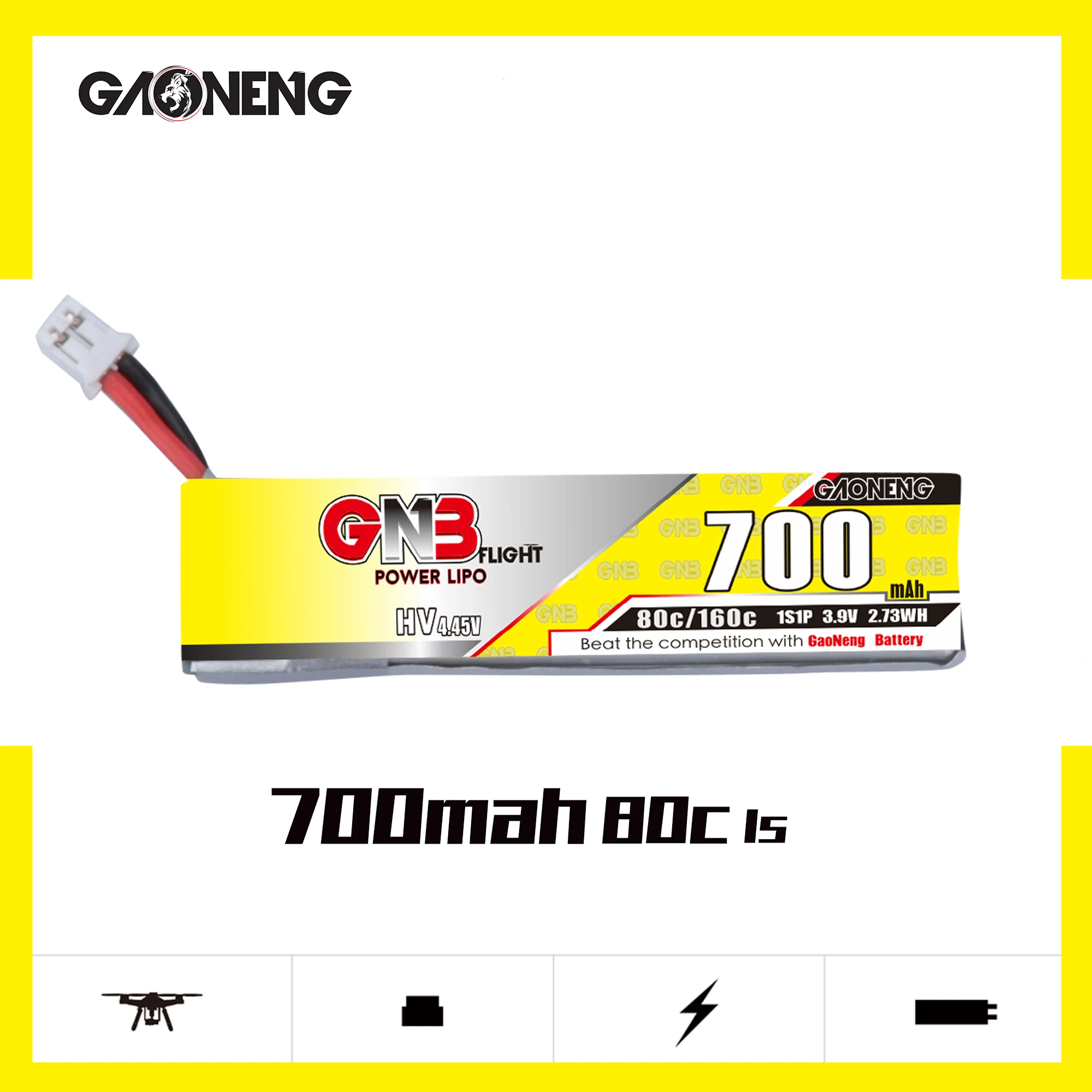 5 шт. Дрон Gaoneng 700 мАч 1S 3 9 в 80C 4 45 HV Lipo PH2.0 для Tinyhawk Happymodel Snapper7 E010 M80S Tiny7 Beta85 RC | Игрушки