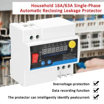 

Household 63A 16A Single-Phase Automatic Reclosing Leakage Protector Electric Source Protecting Device Data recording function