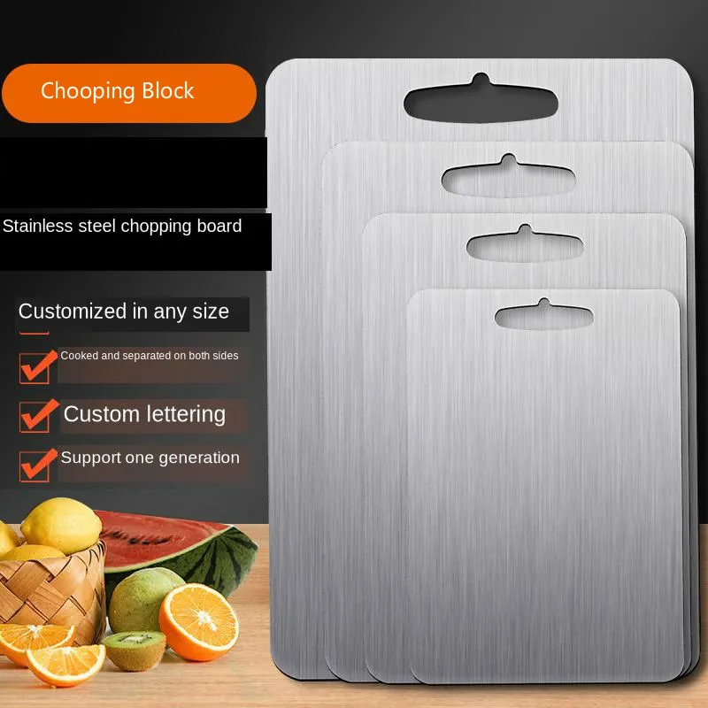 

Household 304 Stainless Steel Chopping Board Chopping Block Vegetable Plate Anti-Mold Antibacterial Cutting Board Kitchen Gadget