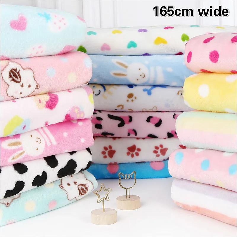 

Color Pattern Double-sided Flannel Velvet Fabric DIY Blanket Sleeping Clothes Cloth Super Soft Plush Sheets Sewing Accessories