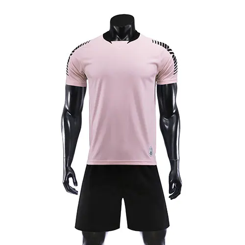 Pink Футболка с шортами для колледжа, мужская футбольная форма DIY, спортивные костюмы для взрослых, футбольные комплекты на заказ, футбольные майки синего и оранжевого цвета - Цвет: Pink