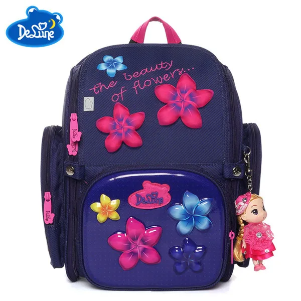 Delune брендовые Детские школьные сумки для девочек и мальчиков, новые милые школьные сумки с 3D рисунком, детский ортопедический рюкзак, школьный рюкзак, подарок, Mochila Infantil - Цвет: 6-117schoolbag