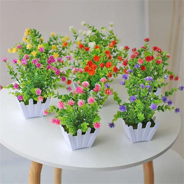 Small Artificial Flower Pot Decoration  Artificial Flowers Outdoor  Decoration - Artificial Flowers - Aliexpress