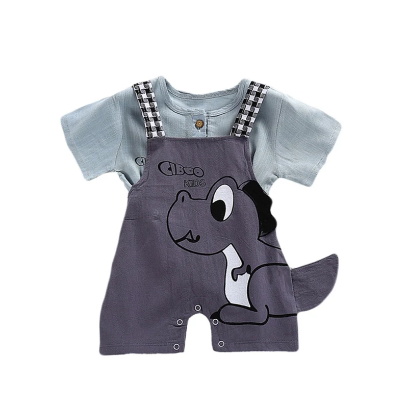 Newborn Infant Baby Boys Overalls Strap shorts Summer Baby Boys Grils Dinosaur Cartoon Printing Suspender Trousers Kids Overalls