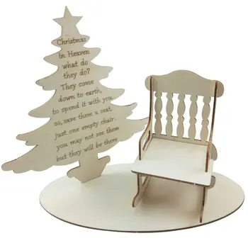 

2020 New Creative Christmas Ornaments Wooden Tree DIY Rocking Chair Desktop Table Decor
