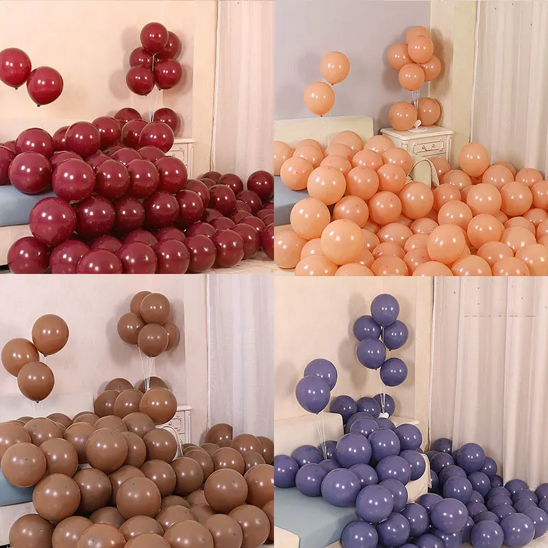 100Pcs 10inch Wedding Decoration Thick Retro Color Latex Balloon for DIY Happy Birthday Baby Shower Party Anniversaire | Дом и сад