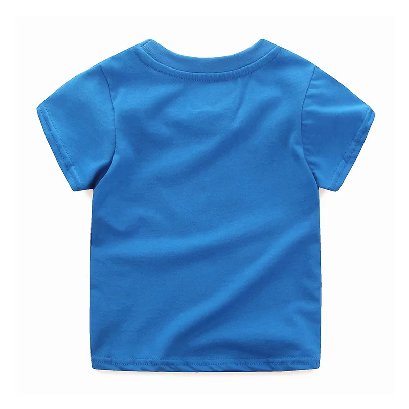 Детская футболка на весну-лето из чистого хлопка в европейском и американском стиле; детская футболка для мальчиков с короткими рукавами и вышивкой с героями мультфильмов