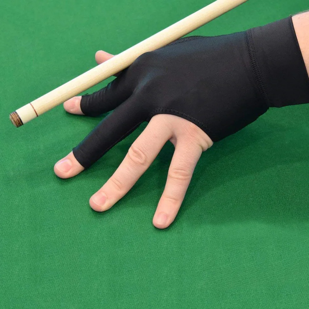 

Spandex Snooker Billiard Cue Glove Pool Left Hand Open Three Finger Accessory Fitness Accessories