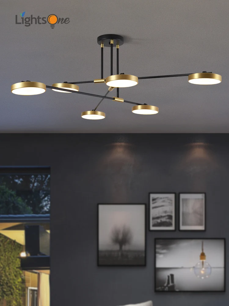 

Nordic light luxury living room lamp creative personality hotel villa restaurant rotating chandeliers