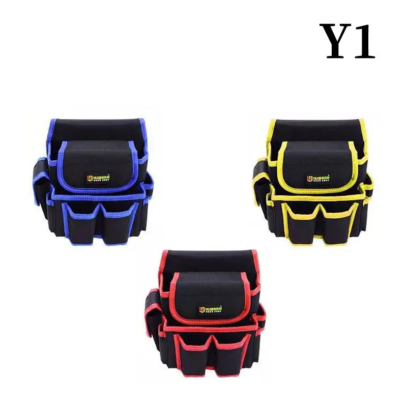 

Electric Tool Waist Pouch Bag Multi-Pockets Hardware Electricians Repair Tool Holster Three-color Optional Blue Red Yellow