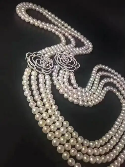 new design 8-9mm south sea round white pearl necklace 20&quot22&quot24&quot26&quot KKK | Украшения и аксессуары