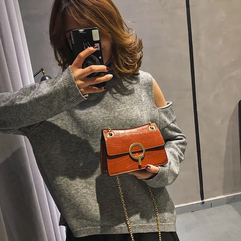 

WOMEN'S Bag 2019 Summer New Style Mobile Phone Bag Popular Brand Crossbody Bag Customizable Versitile Fashion Bag with Chain
