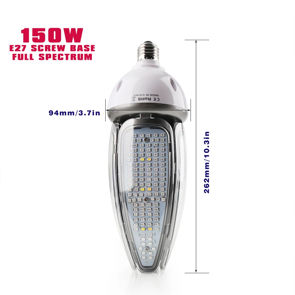 150W Светодиодный Grow светильник E40 E27 кукурузная лампа полного спектра Phytolamp 480