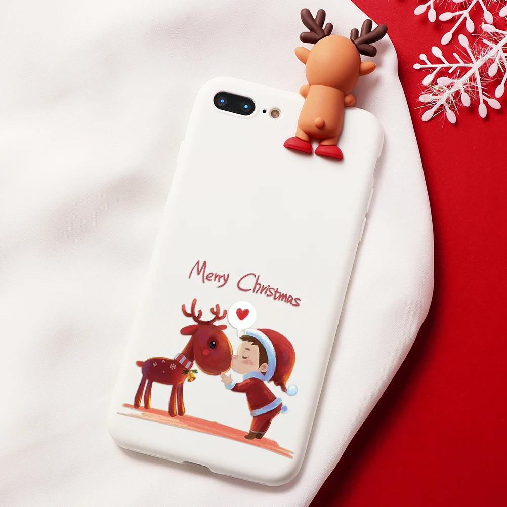 Мультяшный Рождественский Олень чехол для iphone 11 Pro XS Max XR X 5 5S Матовый ТПУ красный чехол для iphone 7 8 6 S 6 S Plus 7Plus чехол медведь - Цвет: Klbd-sdlu