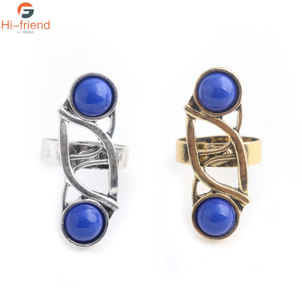 

SC HOT Movie Star Wars Ring The Last Jedi Leia Princess Ring Blue Stones Metal Adjustable Finger Rings men women jewelry