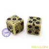 Bescon Old Looking Ancient Bone Dice D6 16mm 12pcs Set, 16mm Six Sided Die (12) Block of Stone Dice 3