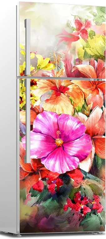 Светло-желтый 3D Self Adhesive Dishwasher Refrigerator Wrap Freezer Sticker Kid's Art Fridge Door Cover Wallpaper - Цвет: Светло-желтый