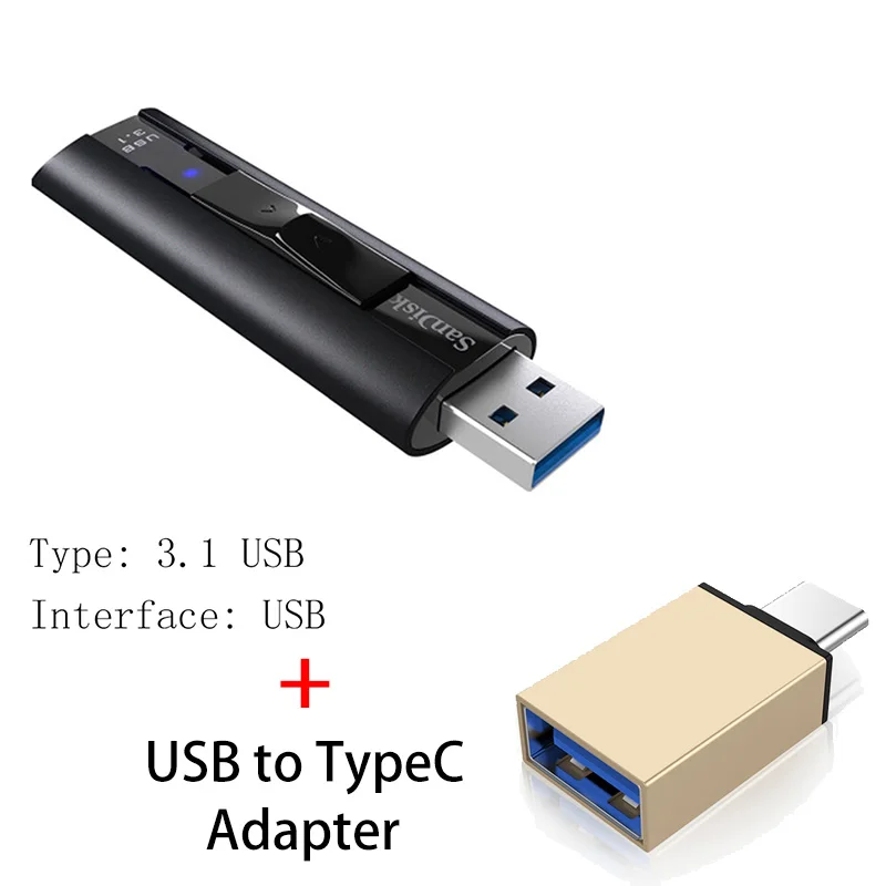 Sandisk USB флэш-накопитель 256 128 ГБ высокоскоростной Макс 420 м Флешка 128 ГБ 256 ГБ флеш-накопитель 3,1 USB флешка диск на ключе памяти для телефона - Цвет: CZ880 B