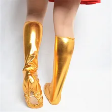 Матросские танцевальные красные Бахилы для тренировок для детского сада сценические Золотые Серебряные ножные покрытия для взрослых детские носки