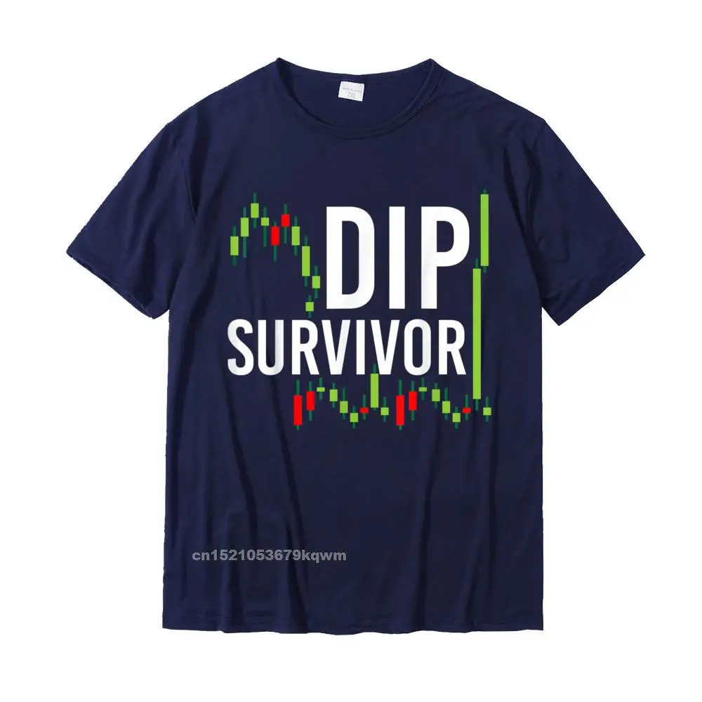 Tees Tee-Shirt Gift April FOOL DAY Short Sleeve 100% Cotton Fabric O Neck Adult Tshirts Simple Style 2021 New Fashion Funny Day Trader Gifts Day Trading - Dip Survivor T-Shirt__4319 navy