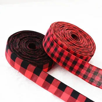 

2 Yard Grid Printed Grosgrain Ribbons DIY Crafts Headwear Gift Wrapping Belt Party Christmas Decoration 38mm,50mm