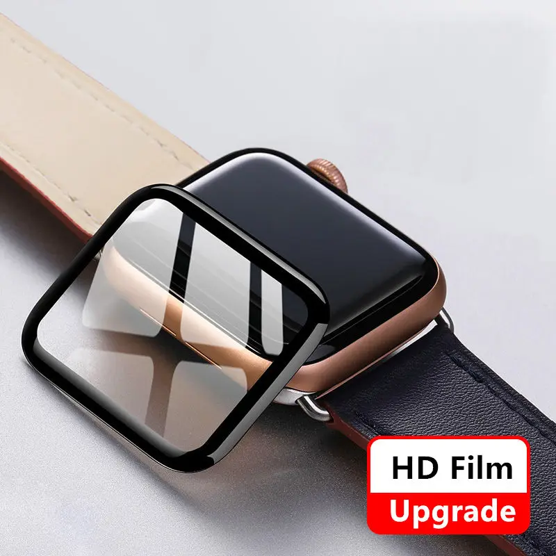 Protector de pantalla para apple watch, funda de 44MM, 40MM, 42MM, 38MM, 9D HD, accesorios, película suave, resistente al agua, iwatch series 6 5 4 3 se
