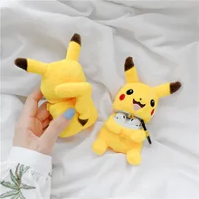 Милые плюшевые куклы для Apple Airpods чехол Забавный мультфильм Bluetooth наушники крышка теплые ворсистые для Air pods 2 1 тканевые Чехлы для зарядки