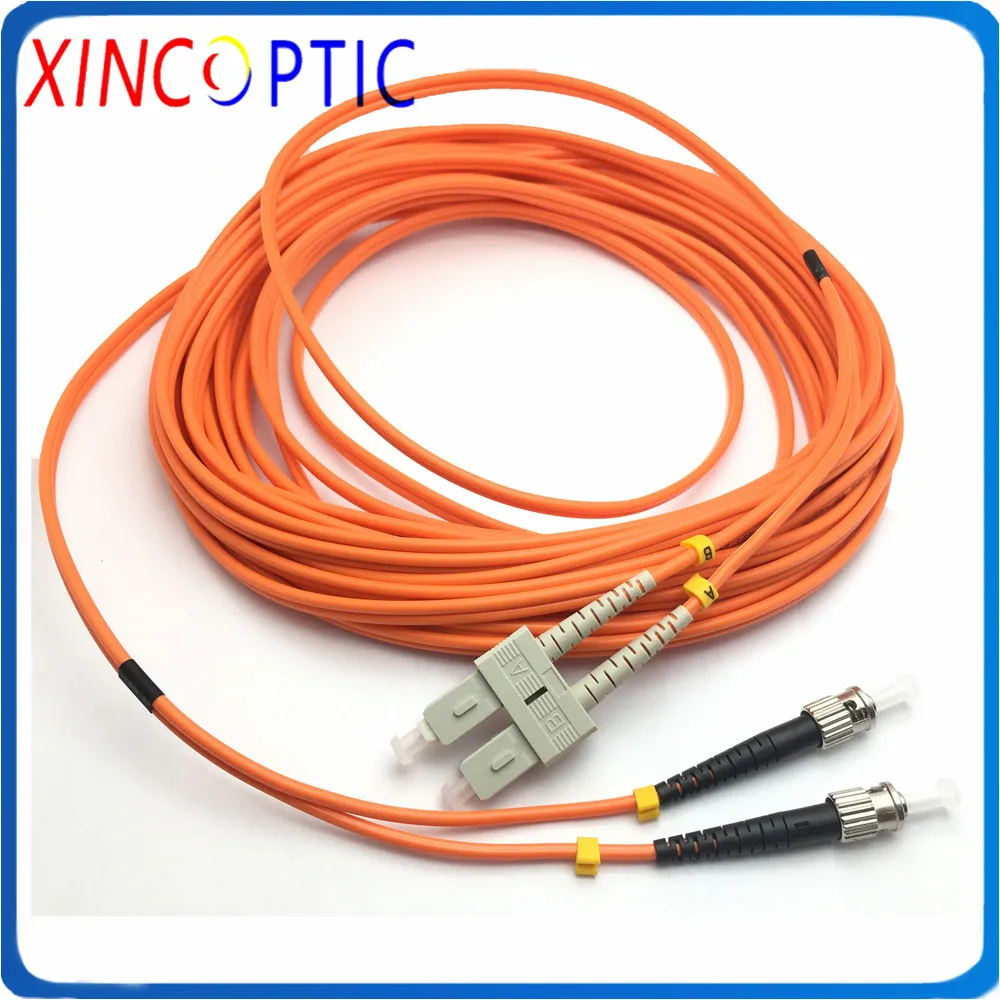 

ST-SC MM Fiber Jumper,OM2 OM1 Multimode Duplex 2Fibers PVC 3.0MM 1/2/3/5M SC-ST/LC/FC UPC Fiber Optic Patch Cord Connector Cable