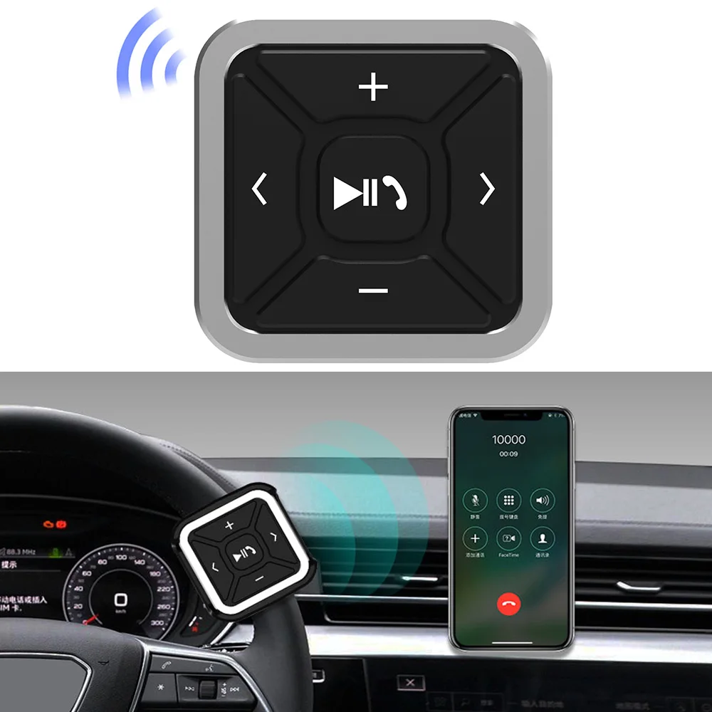 

Carro de control remoto Steering Wheel Control Button Car Bluetooth Handsfree Remote Android Phone Wireless Bicycle Universal
