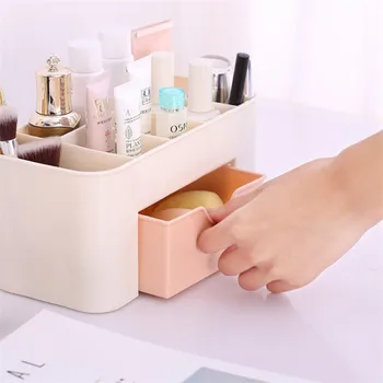 

Plastic Women Makeup Organizer Jewelry Nail Earring Cosmetics Storage Container Drawer Home Desktop Storage Box Gift