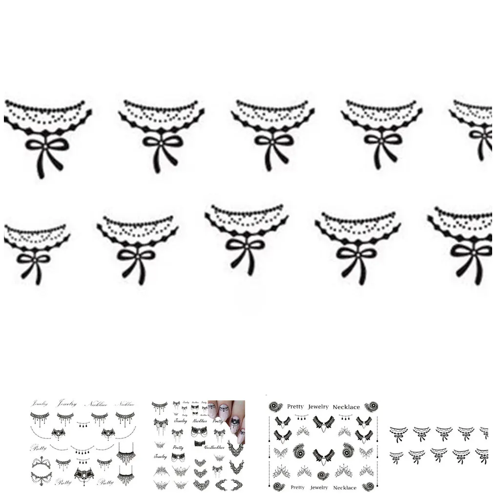 

Ultra-thin Nail Sticker Women Necklace Collar Home DIY Nail Polish Decal Pendant Manicure Decor Wrap