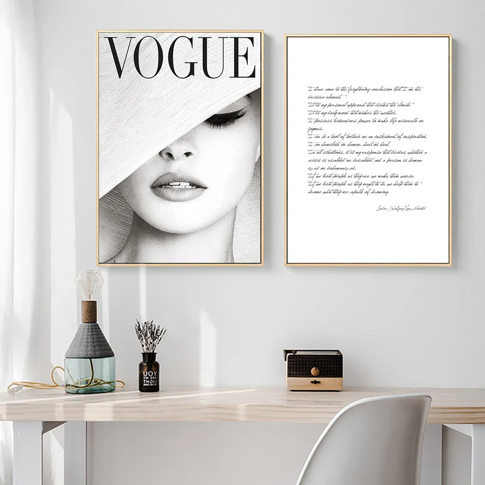 Цитаты черно-белые постеры Vogue beauty Art постер абстрактный холст Картина Настенная художественная Настенная картина для дамского декора комнаты